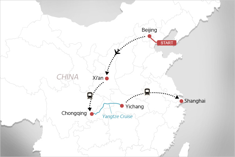 tourhub | Tweet World Travel | China Unique Discovery  Premium Small Group Tour  | Tour Map