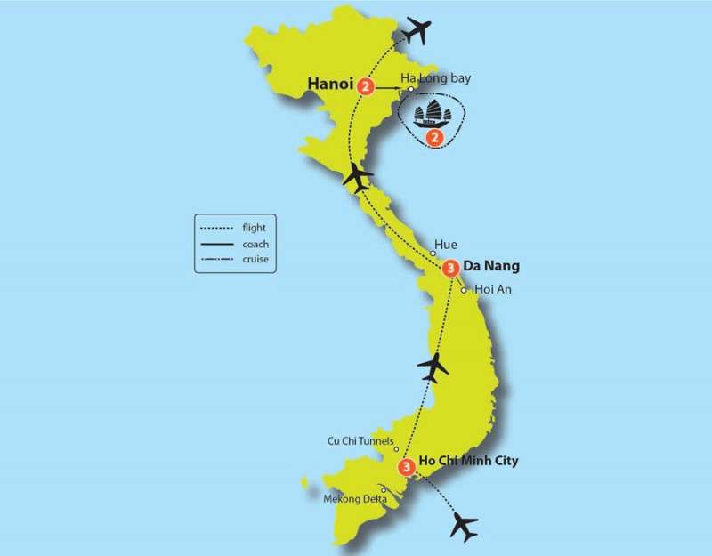 tourhub | Tweet World Travel | Vietnam Luxury Honeymoon Tour | Tour Map