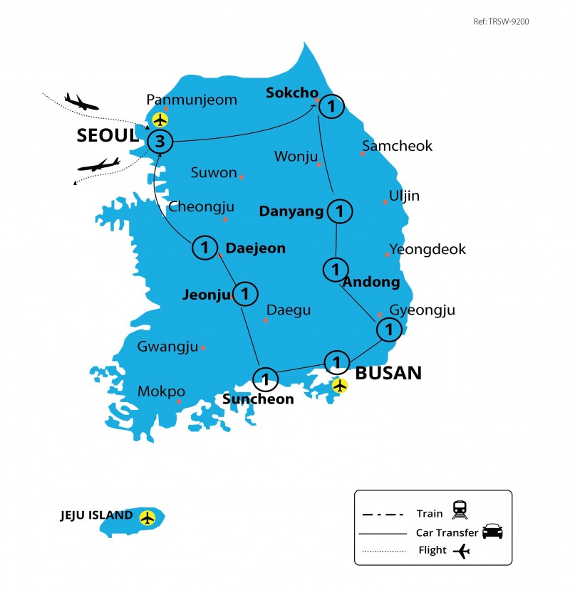 tourhub | Tweet World Travel | South Korea Premium Small Group Tour | Tour Map