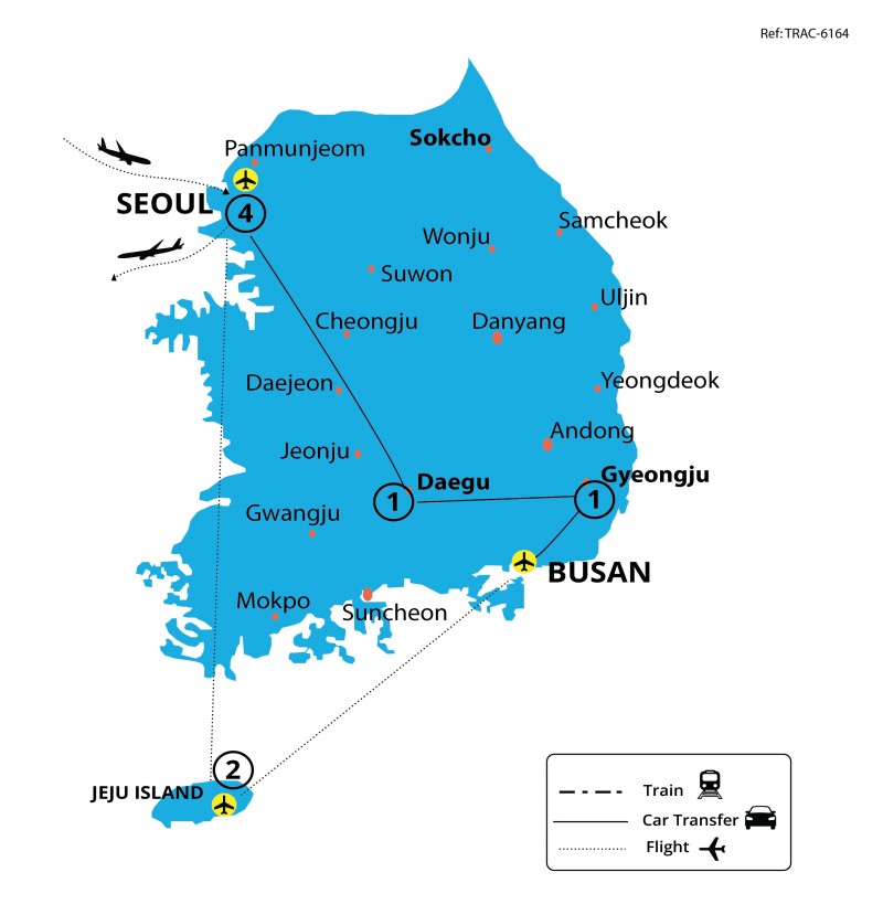 tourhub | Tweet World Travel | Korea Past And Present Tour | Tour Map