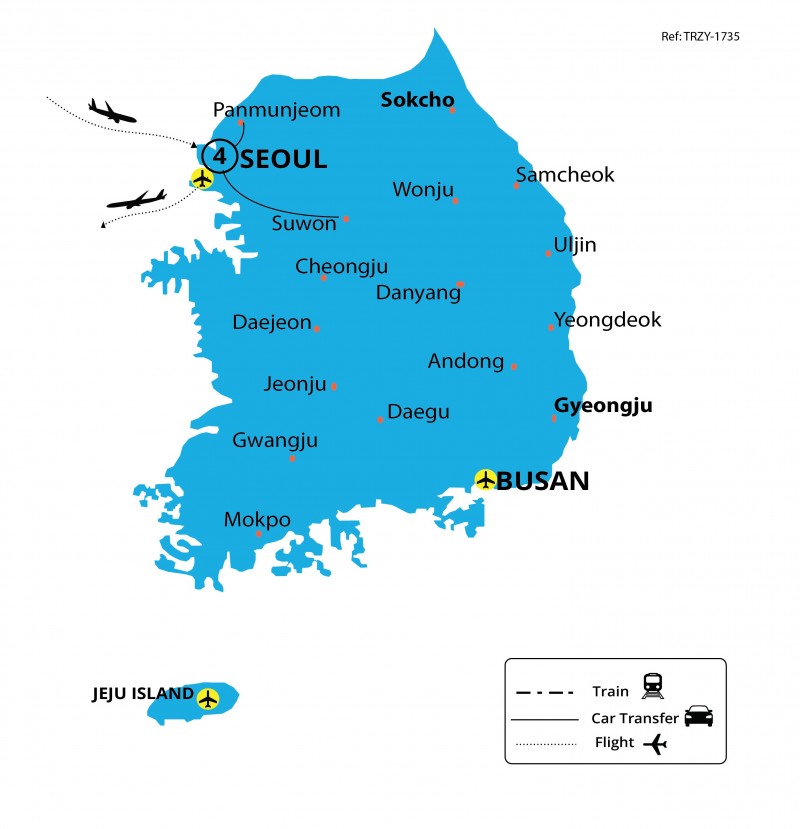 tourhub | Tweet World Travel | Seoul, Dmz, Historic Island Tour | Tour Map