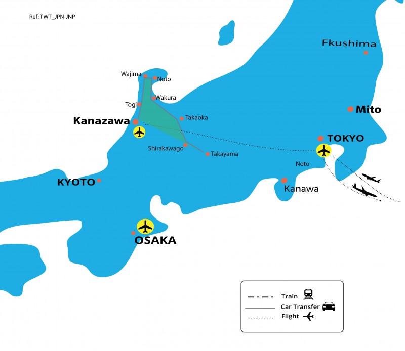 tourhub | Tweet World Travel | Heritage Of Japan Biking Tour | Tour Map