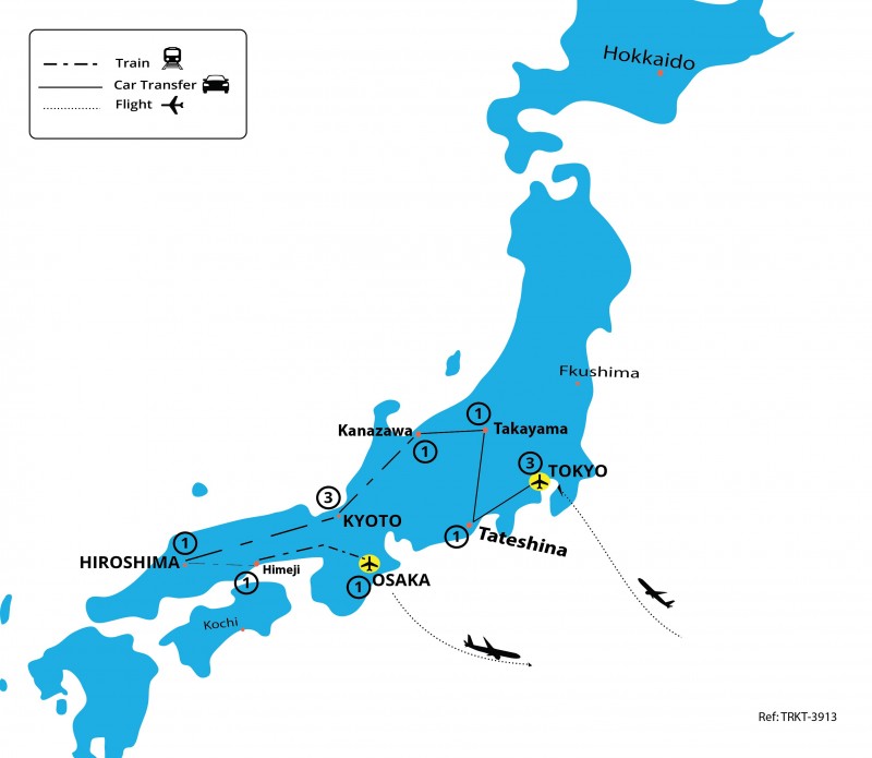 tourhub | Tweet World Travel | Japan Cherry Blossom Tour: Cherry Blossom Viewing In Japan | Tour Map