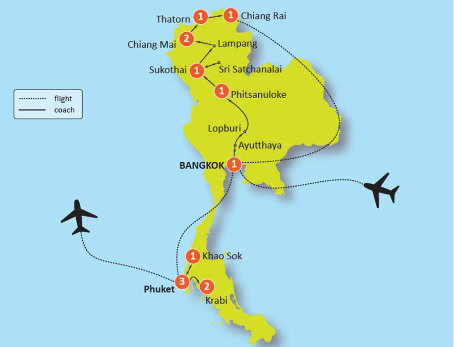 tourhub | Tweet World Travel | In-Depth Discovery Thailand Tour | Tour Map