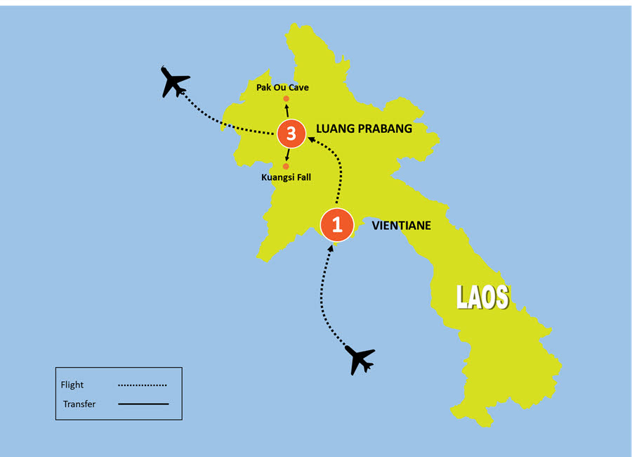 tourhub | Tweet World Travel | 5-Day Classic Laos Tour | Tour Map