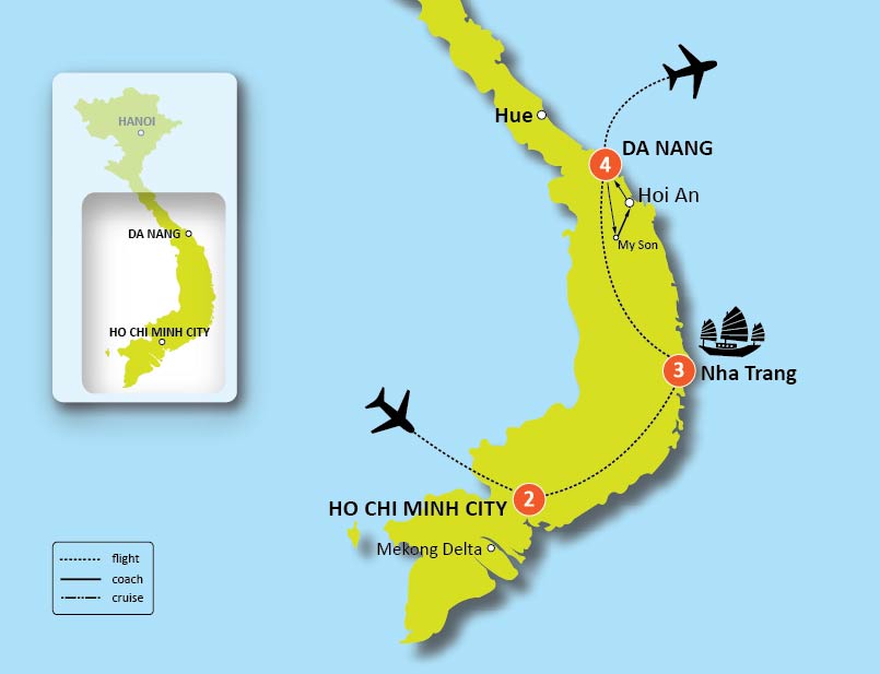 tourhub | Tweet World Travel |  Vietnam Honeymoon Package | Tour Map